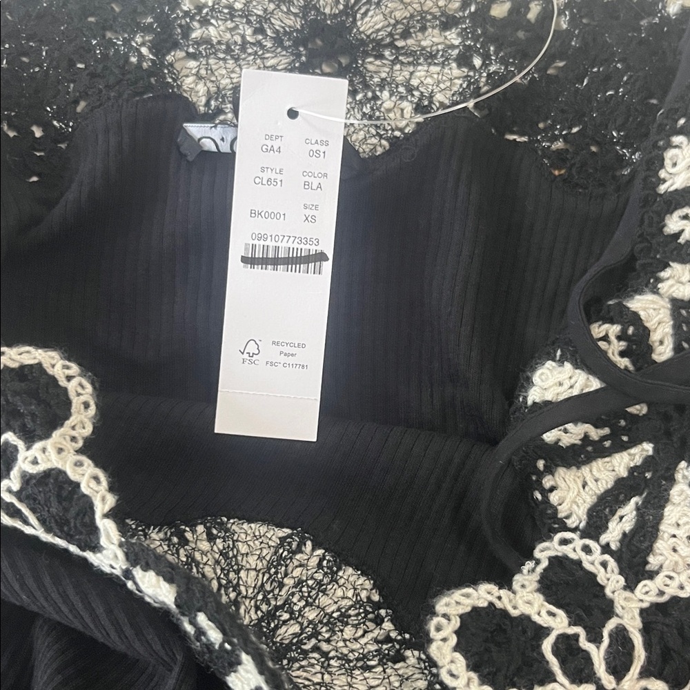 NWT J. Crew Black and White Crochet Mixy Dress - Picture 9 of 10